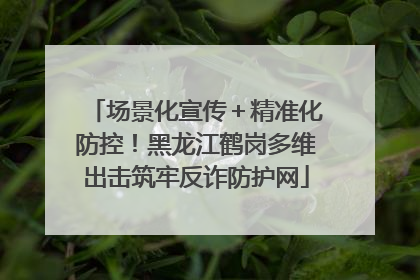 场景化宣传＋精准化防控！黑龙江鹤岗多维出击筑牢反诈防护网