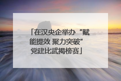 在汉央企举办“赋能提效 聚力突破”党建比武揭榜赛