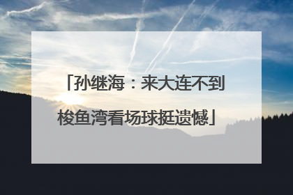 孙继海：来大连不到梭鱼湾看场球挺遗憾
