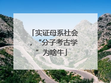 实证母系社会，“分子考古学”为啥牛
