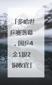 多哈世乒赛落幕，国乒4金1银2铜收官