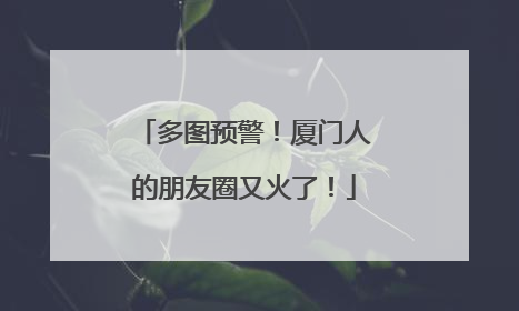 多图预警！厦门人的朋友圈又火了！