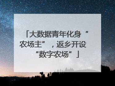 大数据青年化身“农场主”，返乡开设“数字农场”