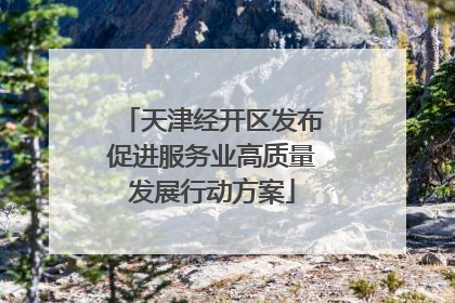 天津经开区发布促进服务业高质量发展行动方案