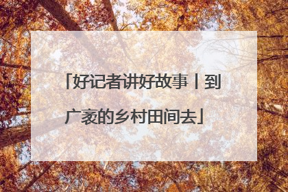 好记者讲好故事丨到广袤的乡村田间去
