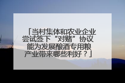 当村集体和农业企业尝试签下“对赌”协议 能为发展酿酒专用粮产业带来哪些利好？