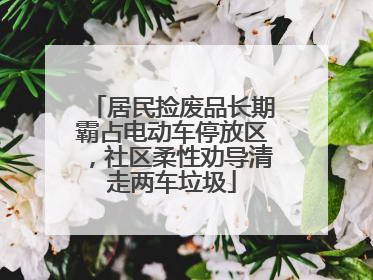 居民捡废品长期霸占电动车停放区，社区柔性劝导清走两车垃圾
