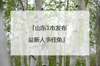 山东1市发布最新人事任免