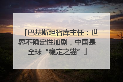 巴基斯坦智库主任：世界不确定性加剧，中国是全球“稳定之锚”