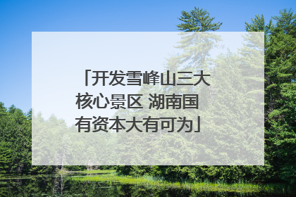 开发雪峰山三大核心景区 湖南国有资本大有可为