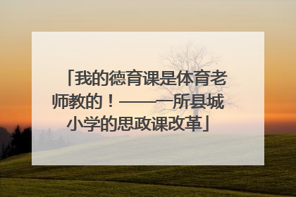 我的德育课是体育老师教的！——一所县城小学的思政课改革