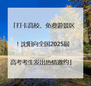 打卡高校、免费游景区！沈阳向全国2025届高考考生发出热情邀约