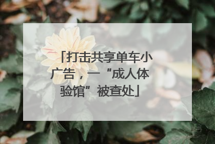 打击共享单车小广告，一“成人体验馆”被查处