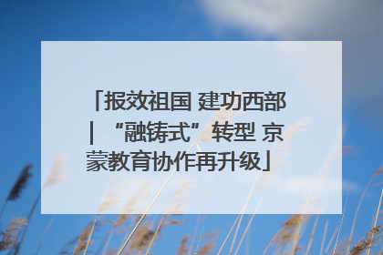 报效祖国 建功西部｜“融铸式”转型 京蒙教育协作再升级