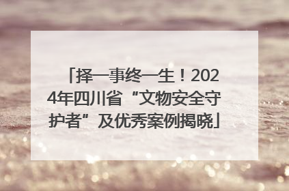 择一事终一生！2024年四川省“文物安全守护者”及优秀案例揭晓