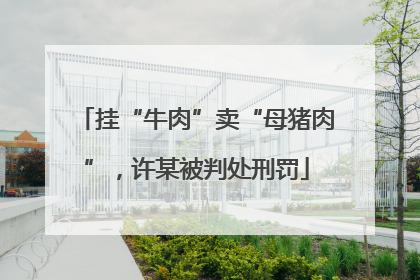 挂“牛肉”卖“母猪肉”，许某被判处刑罚