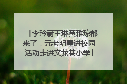 李玲蔚王琳黄雅琼都来了，元老明星进校园活动走进文龙巷小学