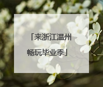 来浙江温州畅玩毕业季
