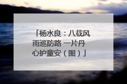 杨水良：八载风雨巡防路 一片丹心护童安（图）