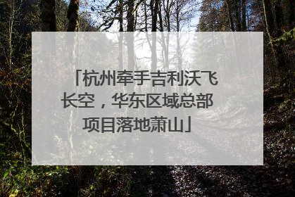 杭州牵手吉利沃飞长空，华东区域总部项目落地萧山