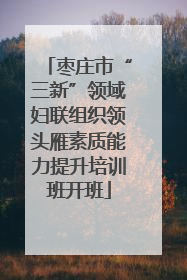 枣庄市“三新”领域妇联组织领头雁素质能力提升培训班开班