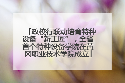 政校行联动培育特种设备“新工匠”，全省首个特种设备学院在黄冈职业技术学院成立