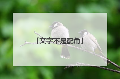 文字不是配角