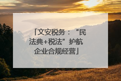 文安税务：“民法典+税法”护航企业合规经营