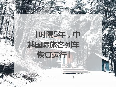 时隔5年，中越国际旅客列车恢复运行
