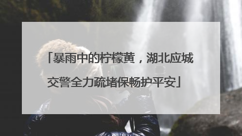 暴雨中的柠檬黄，湖北应城交警全力疏堵保畅护平安