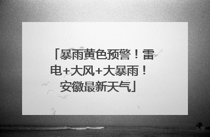暴雨黄色预警！雷电+大风+大暴雨！安徽最新天气