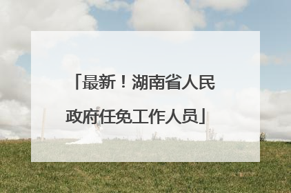 最新！湖南省人民政府任免工作人员
