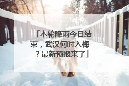 本轮降雨今日结束，武汉何时入梅？最新预报来了