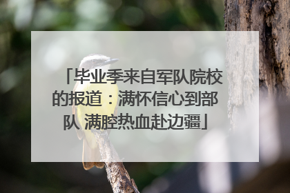 毕业季来自军队院校的报道：满怀信心到部队 满腔热血赴边疆