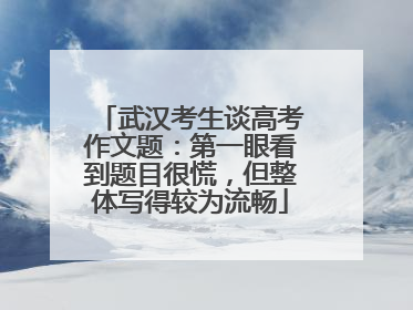 武汉考生谈高考作文题：第一眼看到题目很慌，但整体写得较为流畅