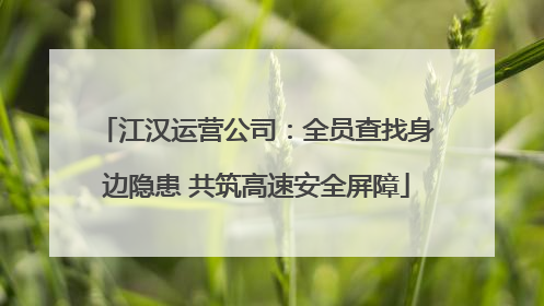 江汉运营公司：全员查找身边隐患 共筑高速安全屏障