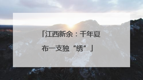 江西新余：千年夏布一支独“绣”