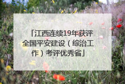 江西连续19年获评全国平安建设（综治工作）考评优秀省