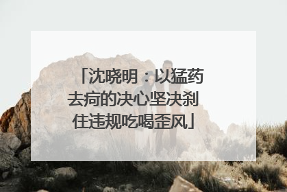 沈晓明：以猛药去疴的决心坚决刹住违规吃喝歪风