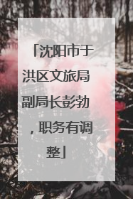 沈阳市于洪区文旅局副局长彭勃，职务有调整