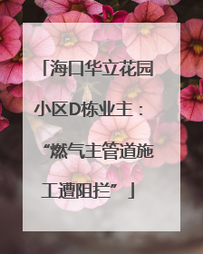 海口华立花园小区D栋业主：“燃气主管道施工遭阻拦”