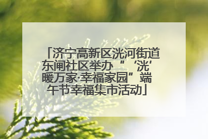 济宁高新区洸河街道东闸社区举办“‘洸’暖万家·幸福家园”端午节幸福集市活动
