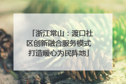 浙江常山：渡口社区创新融合服务模式打造暖心为民阵地