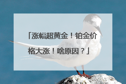 涨幅超黄金！铂金价格大涨！啥原因？