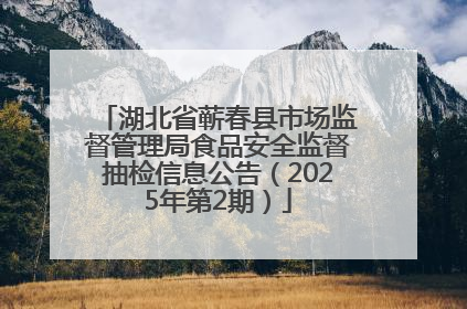 湖北省蕲春县市场监督管理局食品安全监督抽检信息公告（2025年第2期）