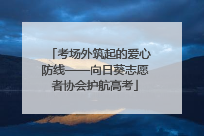考场外筑起的爱心防线——向日葵志愿者协会护航高考
