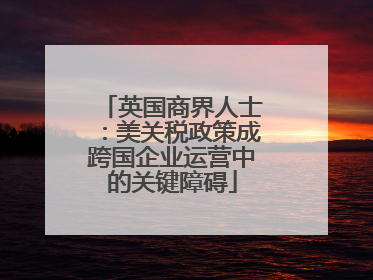 英国商界人士：美关税政策成跨国企业运营中的关键障碍