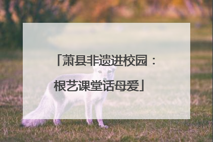 萧县非遗进校园：根艺课堂话母爱
