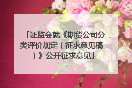 证监会就《期货公司分类评价规定（征求意见稿）》公开征求意见