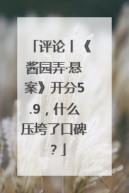 评论丨《酱园弄·悬案》开分5.9，什么压垮了口碑？